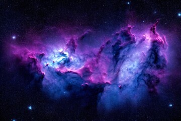 Space nebula and galaxy