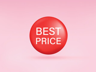 Wall Mural - best price 3d banner. best price label collection badge digital marketing web.