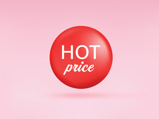 Wall Mural - hot price 3d banner. hot price label collection badge digital marketing web.