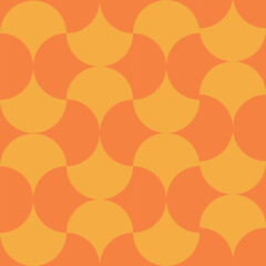 Wall Mural - Mid century modern ogee scallop orange and yellow shapes seamless pattern. For retro backgrounds, home décor , textile and wallpaper 