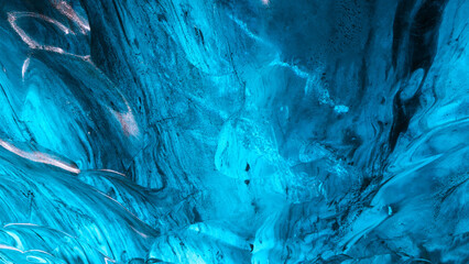 Wall Mural - The Crystal Ice Cave in Iceland. Ice as a background.. Vatnajokull National Park. Inside view of the ice cave. Winter landscapes in Iceland. Natural background. North country.