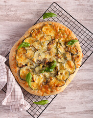 Wall Mural - Zucchini and cheese pizza