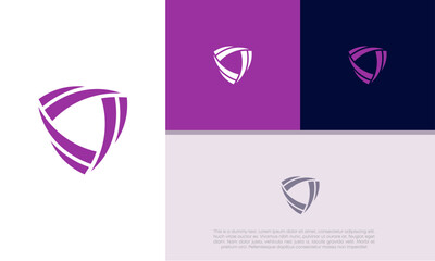 Wall Mural - Innovative high tech logo template. Template label for blockchain technology. Technology Logo.