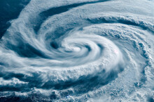 Hurricane From Space. The Atmospheric Cyclone. Elements Of This Image Furnished By NASA
