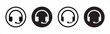 Headphones icons set. Headset symbol. Music signs. Earphones vector illustration