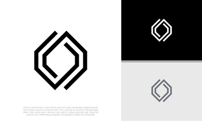 Wall Mural - Innovative high tech logo template. Template label for blockchain technology. Technology Logo.