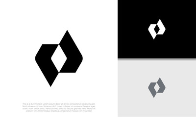 Wall Mural - Innovative high tech logo template. Template label for blockchain technology. Technology Logo.