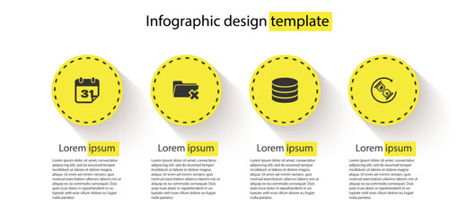 Poster - set calendar, delete folder, database and waiting. business infographic template. vector