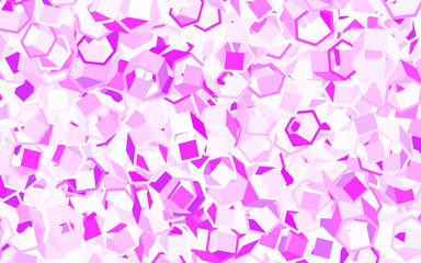 Wall Mural - Light Purple vector backdrop with hexagons.