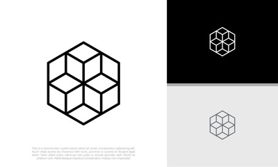 Wall Mural - Innovative high tech logo template. Template label for blockchain technology. Technology Logo.