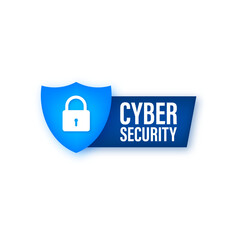 Canvas Print - Cyber security vector logo with shield and check mark. Security shield concept. Internet security. Vector illustration