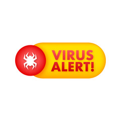 Wall Mural - Danger symbol vector illustration. Virus protection. Computer virus alert. Safety internet technology, data secure