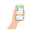 © Hanna - Credit report with hand. Business card. Online concept. Financial chart. Online concept.