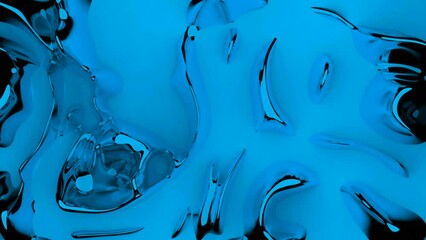 Poster - Blue and green background. Design.A dark background with a voluminous dense slurry in cartoon animation that spreads.