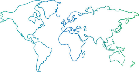  Abstract outline gradient world map
