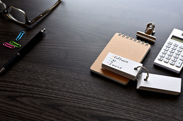 Poster - There is word card with the word Software as a Service on the desk.