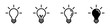 Conjunto de iconos de bombilla. Concepto de iluminación. Foco de luz. Ilustración vectorial	