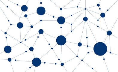 Leinwandbilder - Network polygon connect lines and dots background template. Data linked global system graphic vector.	