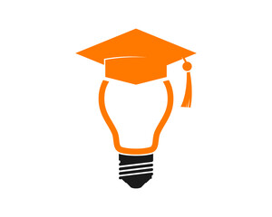 Wall Mural - Graduation hat shape with bulb