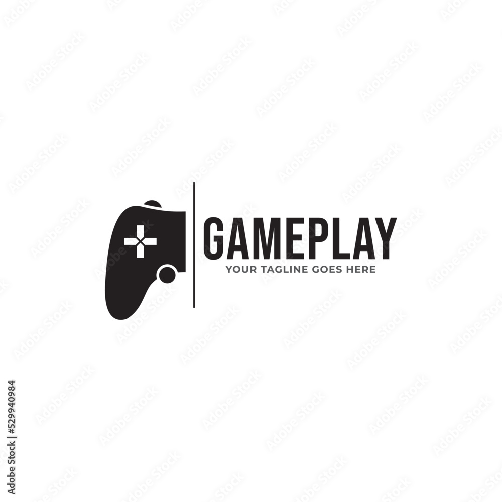 Game console and video games stick logo design template. Stock Vector |  Adobe Stock, image size:1000x1000