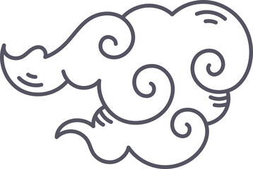 Wall Mural - Oriental Style Cloud Doodle Element