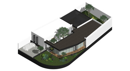 Wall Mural - Isometric Architectural Projection - Exterior Isometric Perspective 1