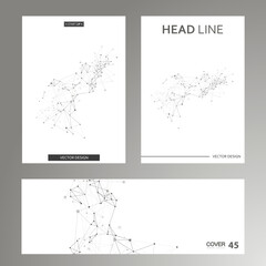 Aufkleber - Brochure template layout design. Abstract geometric background with connected lines and dots. Technology polygonal cover