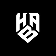 HAB Letter Abstract Logo Design On Black Background. HAB Creative Initials Letter Logo Concept. HAB Letter Design.
