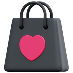 Canvas Print - shopping bag 3d render icon illustration