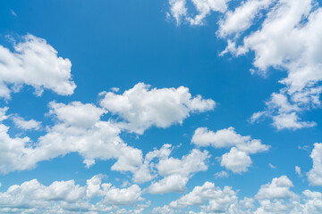 Wall Mural - beautiful blue sky and white cumulus clouds abstract background. cloudscape background. blue sky and