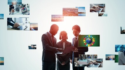 Poster - Multinational groups and video content. NFT.