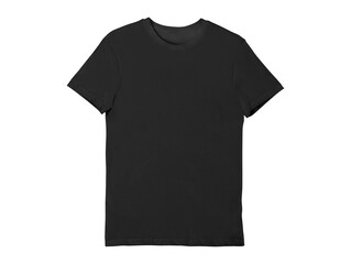 Wall Mural - isolated fold black blank t-shirt product for design concept mock up.
