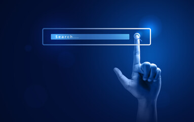 Fototapete - web browser internet search engine website interface icon on blank find bar background with flat nav