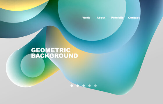 Abstract liquid background for your landing page design. Web page for website or mobile app wallpaper
