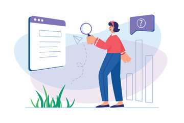 Poster - Searching opportunities concept with people scene. Vector illustration