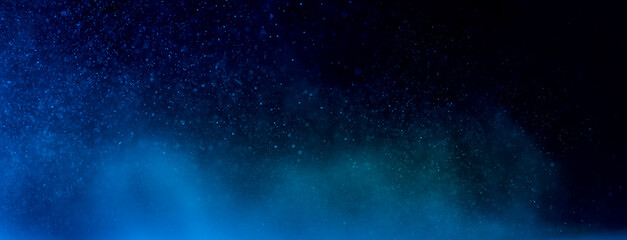 Wall Mural - abstract blue bokeh defocus glitter blur background.