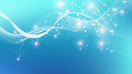 Poster - Global communication network concept illustration. Social network communication in the global business. Big data visualization. Internet technology