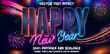 Happy new year editable text effect, 3d editable party style font ready to use