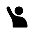 © Olga - Participate vector icon raising hand icon. Business finance buying.
