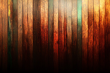 Wall Mural - Abstract wood texture. Wooden boards flat background. Dark rustic planks table top flat lay view.