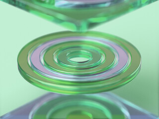 Aufkleber - 3D rendered illustration of transparent objects. Composition with glass elements. Visualization for abstraction.