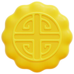 Sticker - moon cake 3d render icon illustration