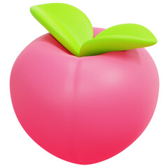 Sticker - peach 3d render icon illustration