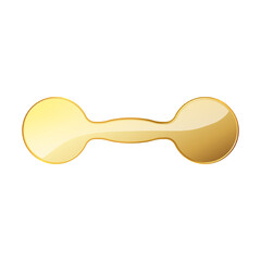 Wall Mural - Gold dumbbell icon. Golden logo design element. Vector illustration. Exercise dumbbells icon