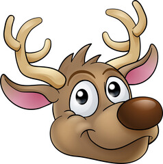 Sticker - Christmas Cartoon Reindeer Character