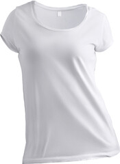 PNG. Woman t-shirt mockup 3d rendering, isolated on transparent background