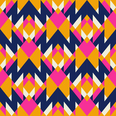 Abstract colorful geometric pattern. Vector geometric abstract triangle chevron shape seamless pattern background. Geometric patchwork pattern. Use for fabric, interior decoration elements, wrapping.