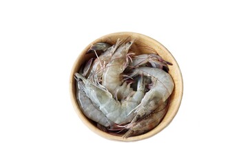 Canvas Print - Fresh shrimp seafood on white background isolated