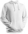 White hoodie mockup 3D rendering, png, universal sweatshirt, isolated.
