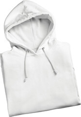 White hoodie mockup, png, beautifully folded, isolated.